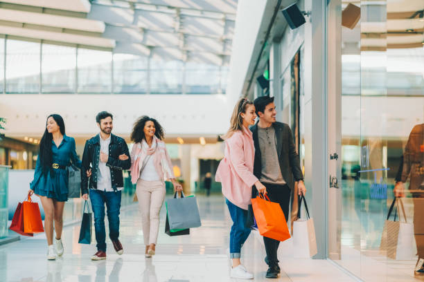 istock Friends in the shopping mall 2161380615
