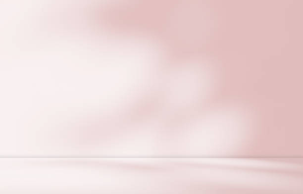 istock Empty pink colour room studio with sunlight effect shadow on the floor and wall for product presentation. 2161381775