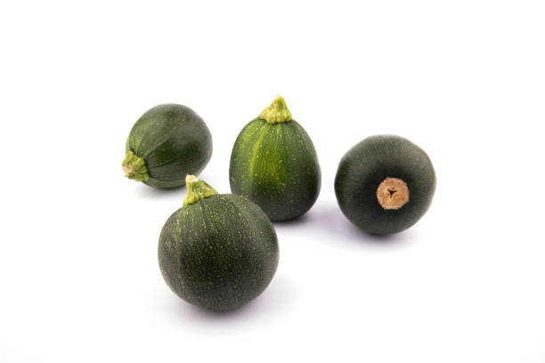 istock Cretan pumpkin on a white background. chubby green pumpkins. cretan squash 2161383699