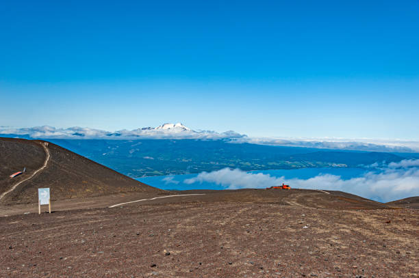 Striking views of stratovolcano Osorno in the Southern Chile. Osorno is considered a symbol of the local landscape and stands on the southeastern shore of Llanquihue Lake.