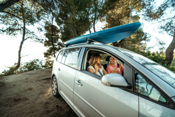 istock Young couple on summer road trip together 2161383936