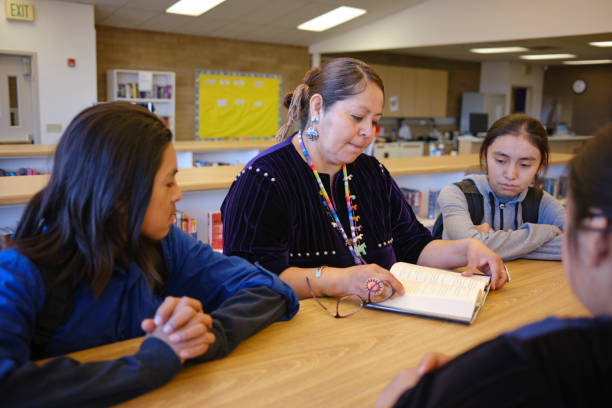 istock High School Teacher and Students in a School Library 2161386651