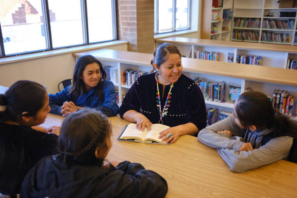 istock High School Teacher and Students in a School Library 2161386676