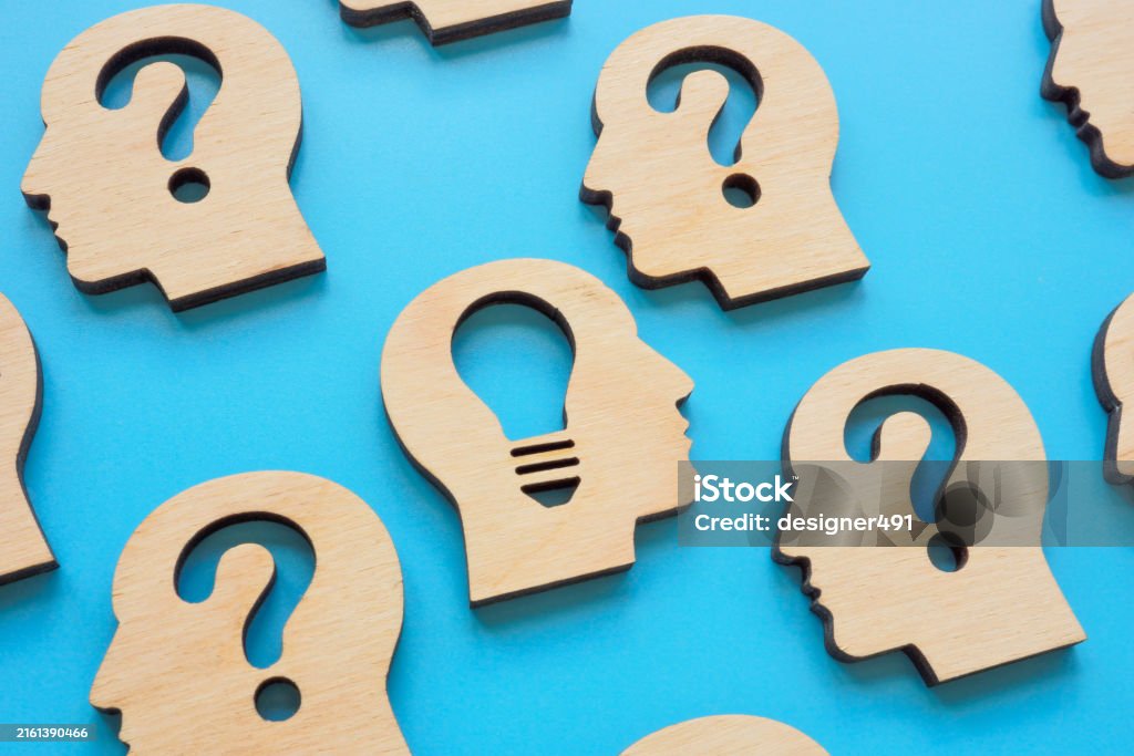 Creative Thinking And Problem Solving Heads With Question Marks And A ...