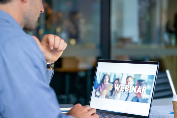 istock Businessman waiting for a Web conference to start. 2161394196