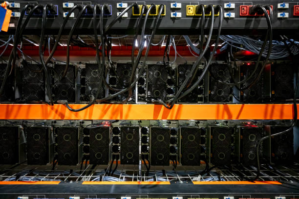 istock Cooling Fans and Ethernet Switches on Server Rack 2161394199