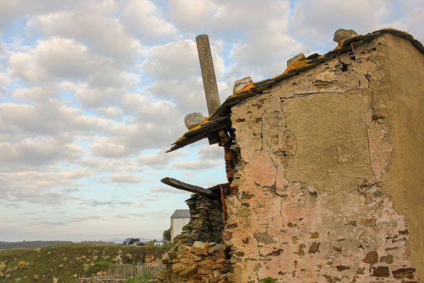 abandoned house near the Cantabrian coast in Asturias, Spain