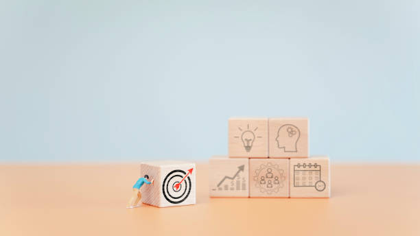istock Target success with a smart team, combining artificial intelligence and marketing strategies. business on intelligence, innovation, and goal management for future leadership and digital growth. 2161405943