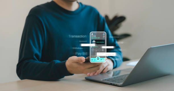 istock Man using smartphone online shopping and payment via mobile banking apps. Technology Ecommerce Commercial. Online payment digital and shopping on network connection. 2161405947