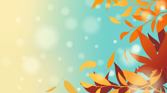 Fall Gradient Table Fall Gradient Background With Autumn Design And Floral Elements Leaves ...