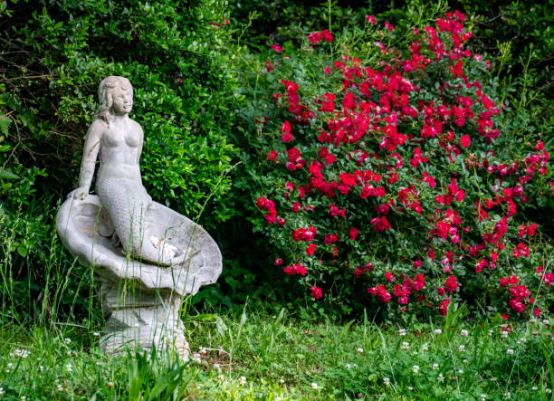 istock Mermaid Bird Bath in Decatur Cemetery 2161407719