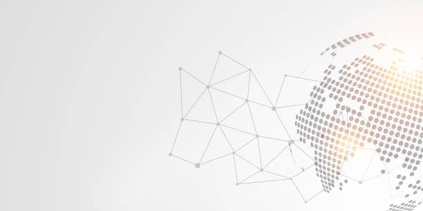 istock Modern design background for report and project presentation template, White abstract technology background, Gray abstract, Dot line and circular, Technology connection global. 2161412233