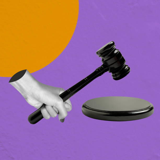 istock Human hand holding judge gavel 2161416485