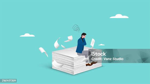 Overwork With Excessive Workload Heavy Workload Or Business Burden Make ...