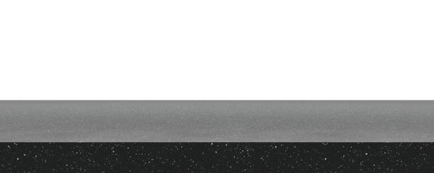 istock Black marble top granite for show products on white backgrounds 3d illustration 2161417875