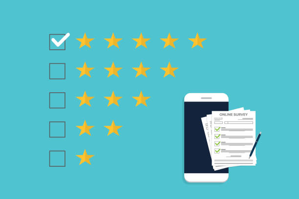 istock Five stars rating. Customers review and positive feedback. 2161418517