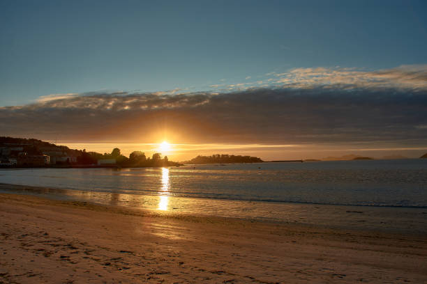 istock Tranquil Sunset at Ladeira Beach in Sabaris, Baiona with Gentle Clouds 2161425897
