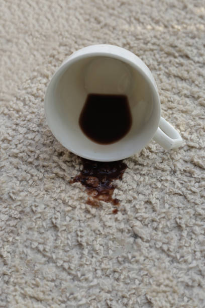 istock Coffee spilled on carpet, Coffee stain 2161429198