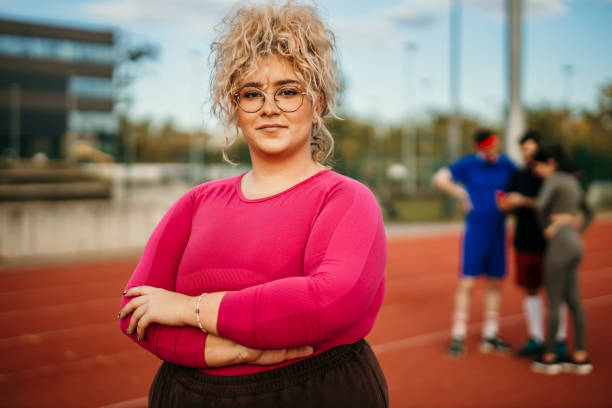 istock Smiling Chubby Size Woman Looking at Camera 2161429676