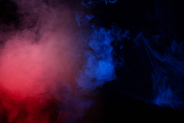 istock Blue and pink steam on a black background. 2161430788