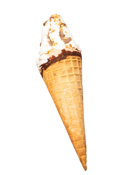 istock Ice cream with nuts and chocolate isolated on white background. 2161430804