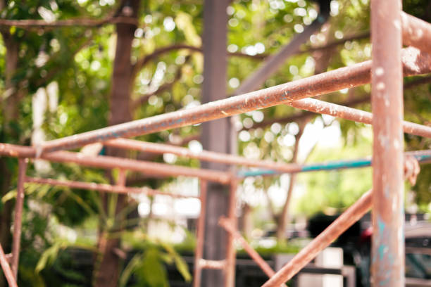 Close-up scaffolding steel structure