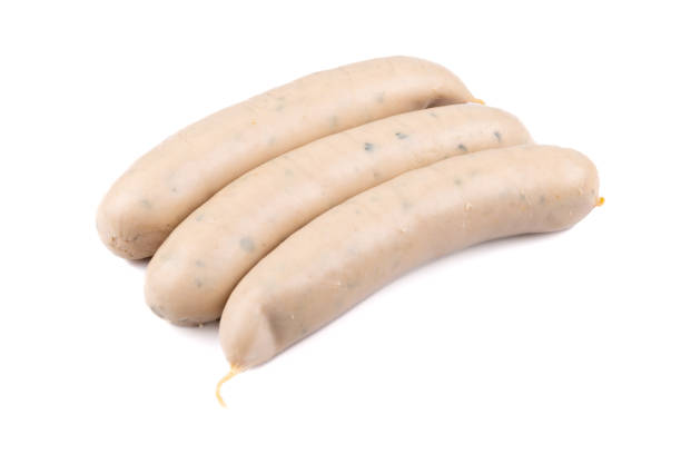 Bavarian white sausage - delicious Bavarian sausages isolated on a white background