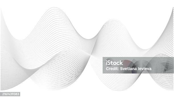 Wind Line Abstract Undulate Waves Circle Pattern Vector Background Tech ...