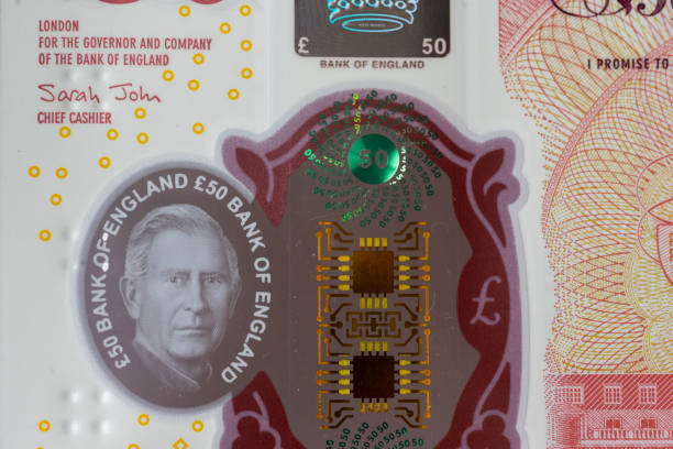 Huntingdon, Cambridgeshire, UK - July 2024. New King Charles III 50 pound notes issued June 2024.