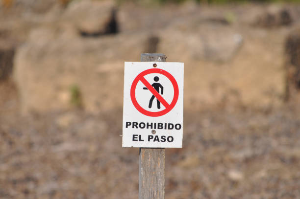 istock Prohibited transl. No trespassing sign 2161446093
