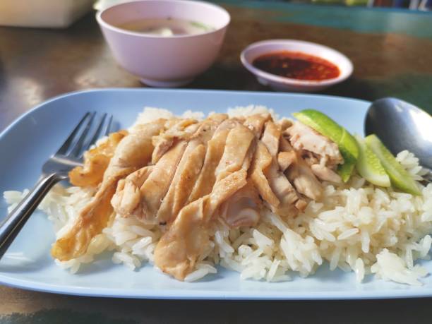 istock Rice steamed with chicken Chinese food 2161449187