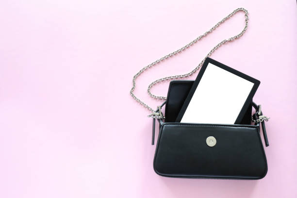 istock e-book in black leather handbag 2161450145
