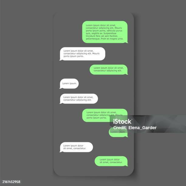 Messageing Text Box Chat Text Box Empty Messages Template Vector Dialig Interface Mobile ...