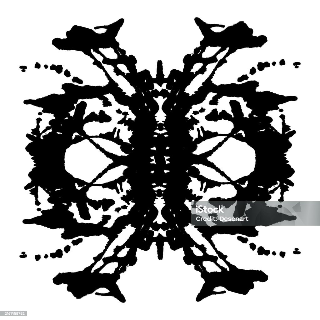 Handshake Rorschach Rorschach Black Abstract Splash Ink Symmetrical Hand Brushed Design ...