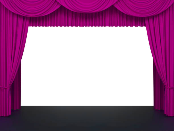 istock Luxury stage or windows curtains, realistic 3D illustration 2161461769