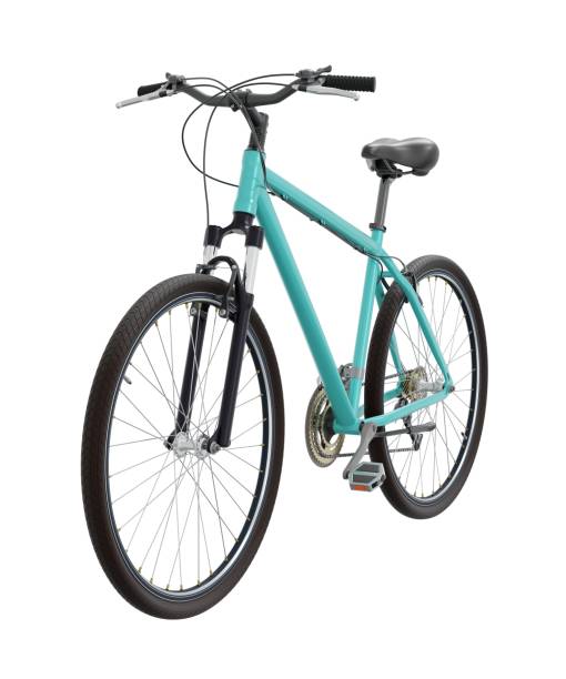 istock Blue teal bicycle, front side view isolated on white background, 3D illustration 2161461853