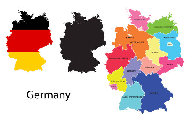 Germany Divide Map 80+ Germany Network Map Grey Stock Photos, Pictures & Royalty-Free ...
