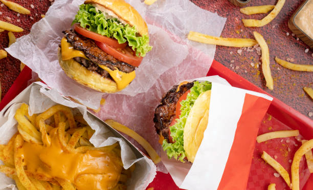 Fast food restaurant top view Fast food restaurant top view fast food stock pictures, royalty-free photos & images