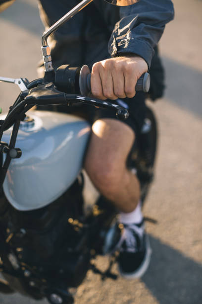 istock Close-up of a biker on a motorcycle. 2161467511