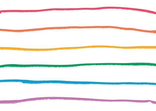 istock Hand-drawn horizontal textured stripes in rainbow colors. Playful and whimsical background. 2161475870