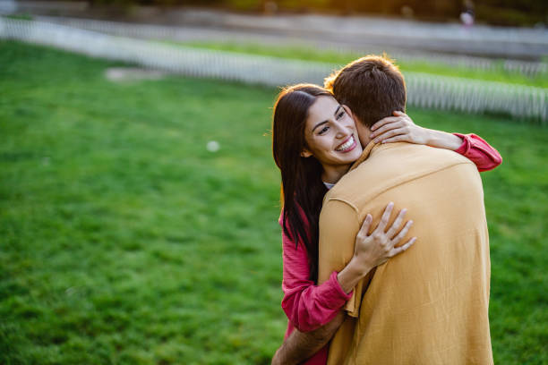 Couple have fun in the city.Happy loving couple.People,love,emotions and lifestyle concept.