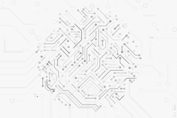 Computer circuit board texture. Computer circuit board texture. Technology pattern. Abstract illustration of silicon chip. Digital tech background in white and gray colors. merge sort stock illustrations