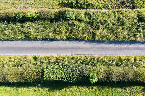 istock The view from a drone looking down on a road 2161478655