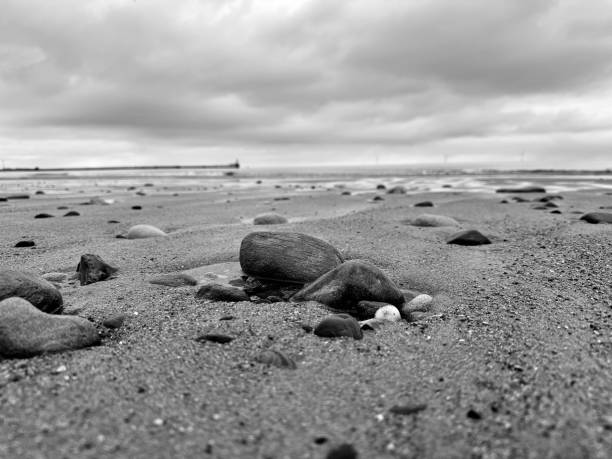 Rocks and pebbles on Blyth Beach in Northumberland