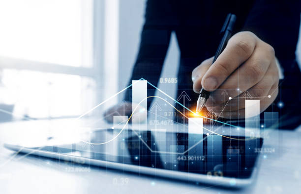 istock Business growth graph and investment analysis.Development and growth chart.Businessman draw graphic with rising arrows. Financial diagram graph and profit stock market chart. 2161487455