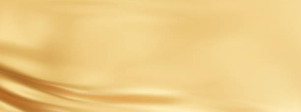 istock Close-up texture of natural gold silk. Light Golden fabric smooth texture surface background. Smooth elegant gold silk in Sepia toned. Texture, background, pattern, template. 3D vector illustration. 2161487781