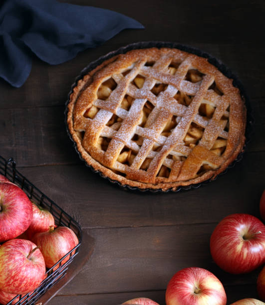 istock traditional homemade apple pie for dessert 2161493803