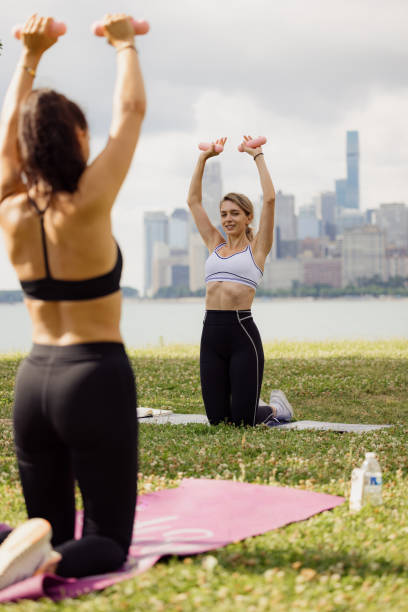 istock Yoga outdoor class in park 2161494964