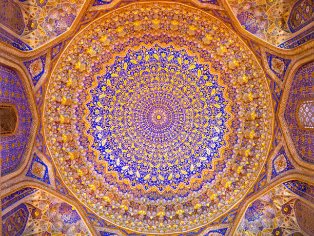 istock Tilla-Kari Mosque, Samarkan, Uzbekistan - Ceiling shot 2161497434