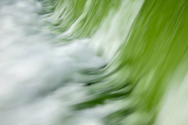 Close-up of a flood flowing through a river channel